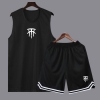 麦迪篮球服套装男女美式健身球服速干训练球衣运动背心夏季短袖球裤 背心黑色麦迪+103黑色麦迪 3XL-175-180CM身高